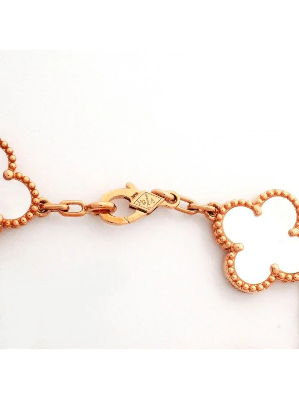Van Cleef & Arpels Bracelet Vintage Alhambra 5 Motif 18k Yellow Gold Mother of